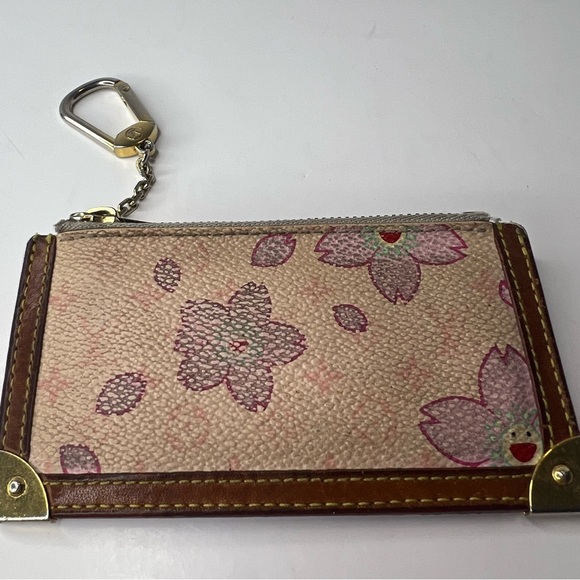 💗LOUIS VUITTON Cherry Blossom Takashi Murakami Monogram Coin Case/Key Ring 🌸🌸 - Picture 7 of 16